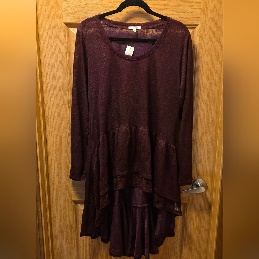 Maurices Deep Purple Long Sleeve Dress